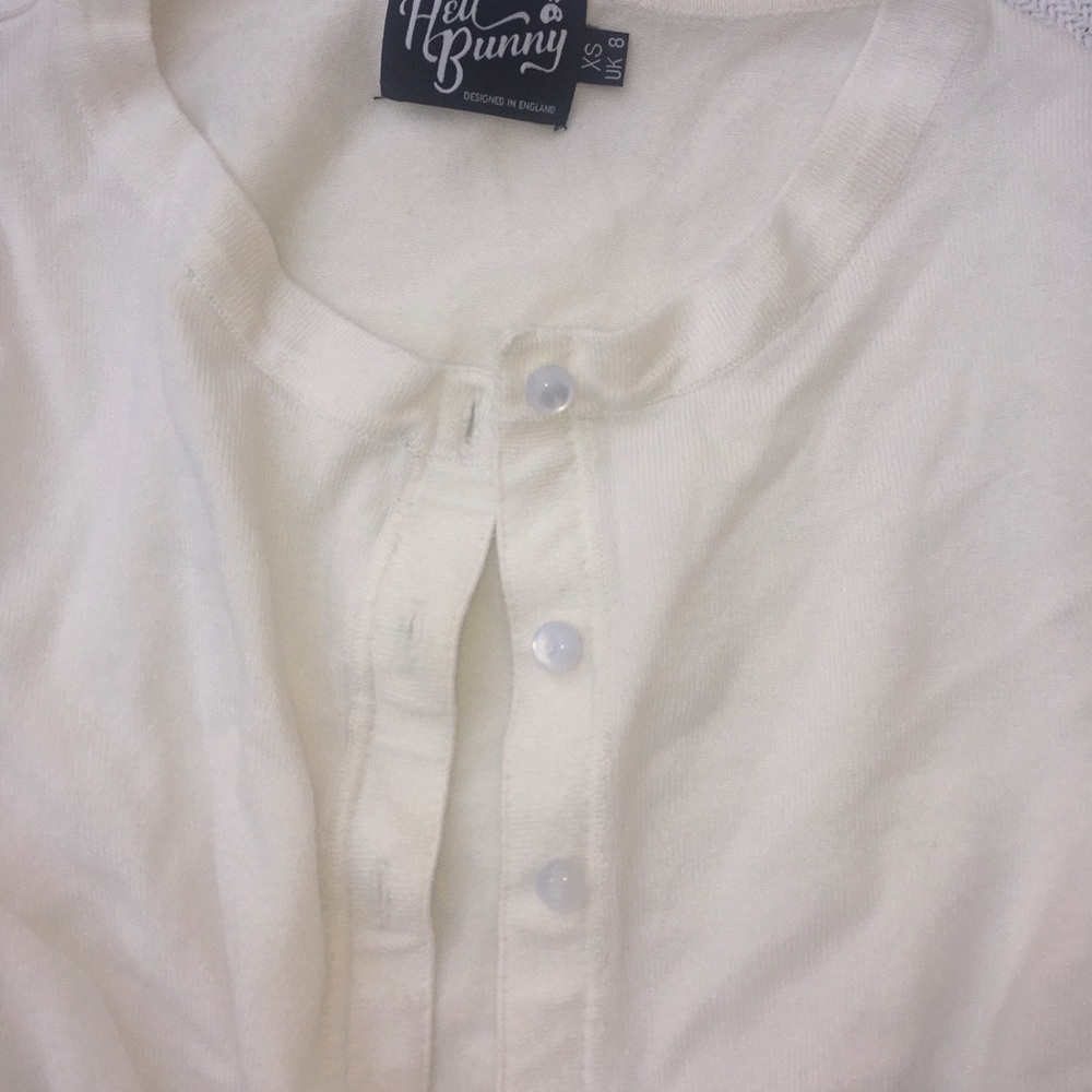 RARE hell bunny white knit cardigan - Picture 2 of 2